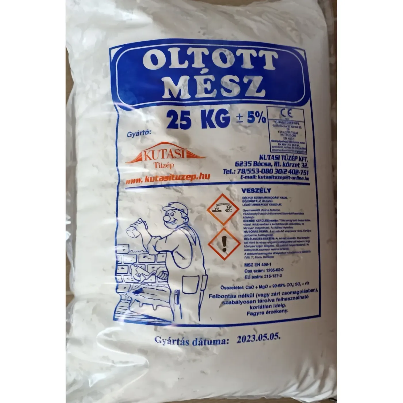 Oltott mész 25kg/zsák EN 459-1