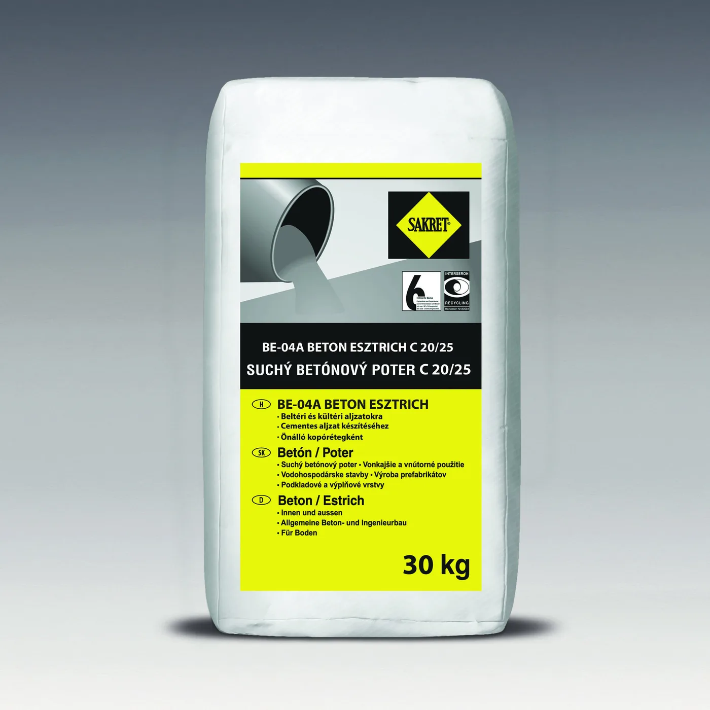 Sakret BE04A 30kg Kültéri estrich beton