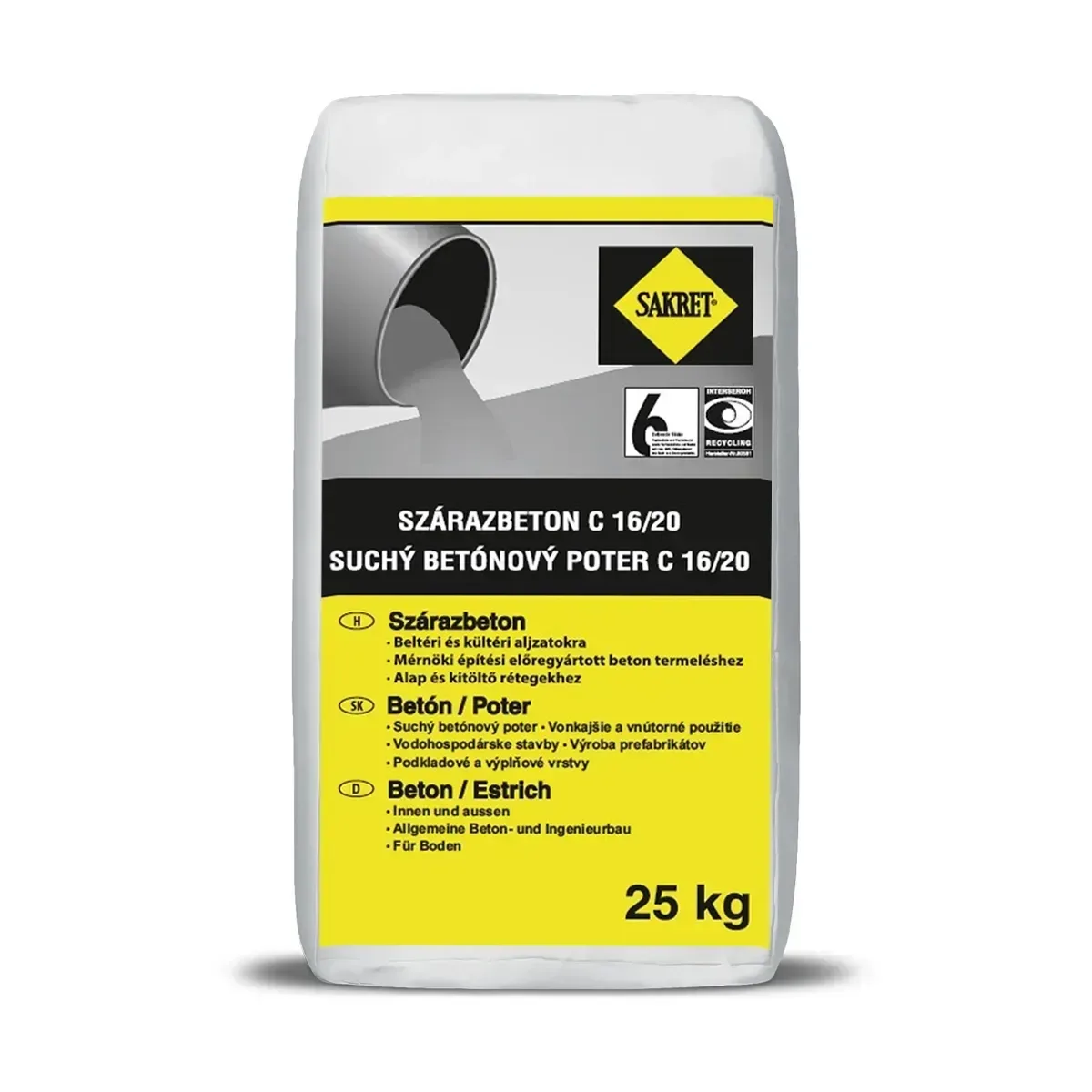 Sakret Szárazbeton beltéri 25kg (48db/raklap)