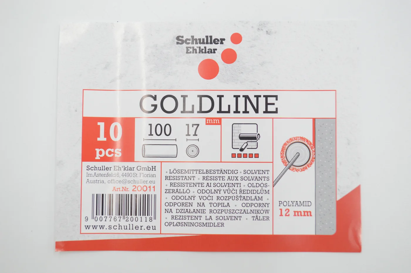 Festőhenger mini 100x17mm fehér-sárga Goldline Schuller