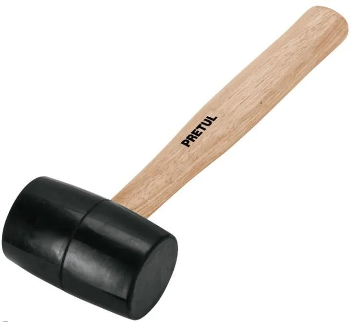 Gumikalapács fekete gumival fa nyéllel 80mm 950gr
