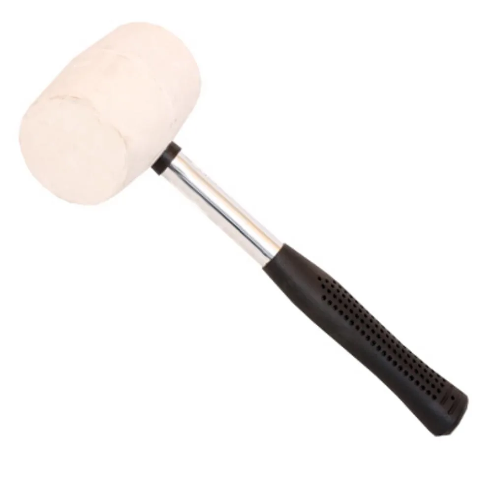 Gumikalapács fém nyéllel 90mm fehér