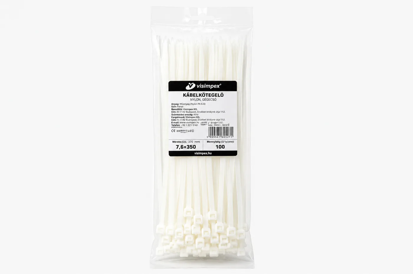 Kábelkötegelő 7,6x350 WT natúr