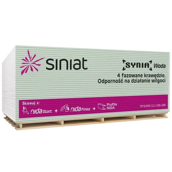 SINIAT impregnált gipszkarton 12,5x1200x2000