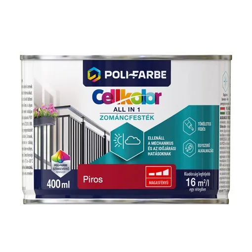 Cellkolor mf. zománcfesték piros 0,4lit