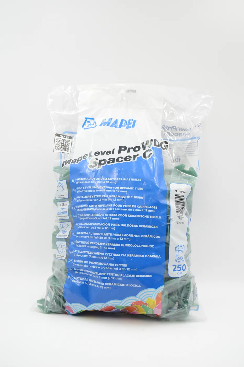 MAPELEVEL PROWDG ÉKES BURKOLATSZINTEZŐ KAPU 1MM 250 DB/cs