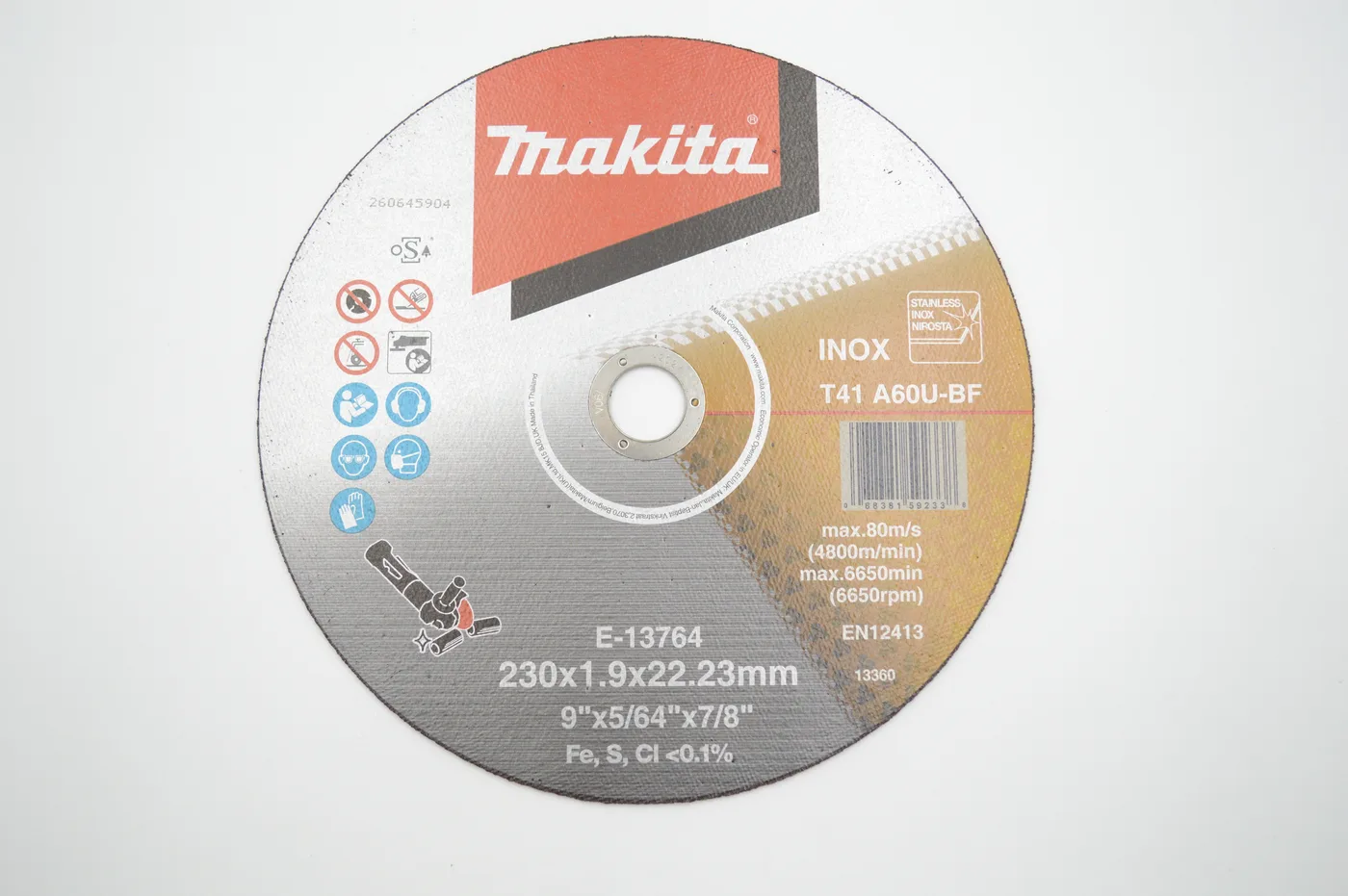 Makita vágótárcsa 230x1,9x22 inox B-12273