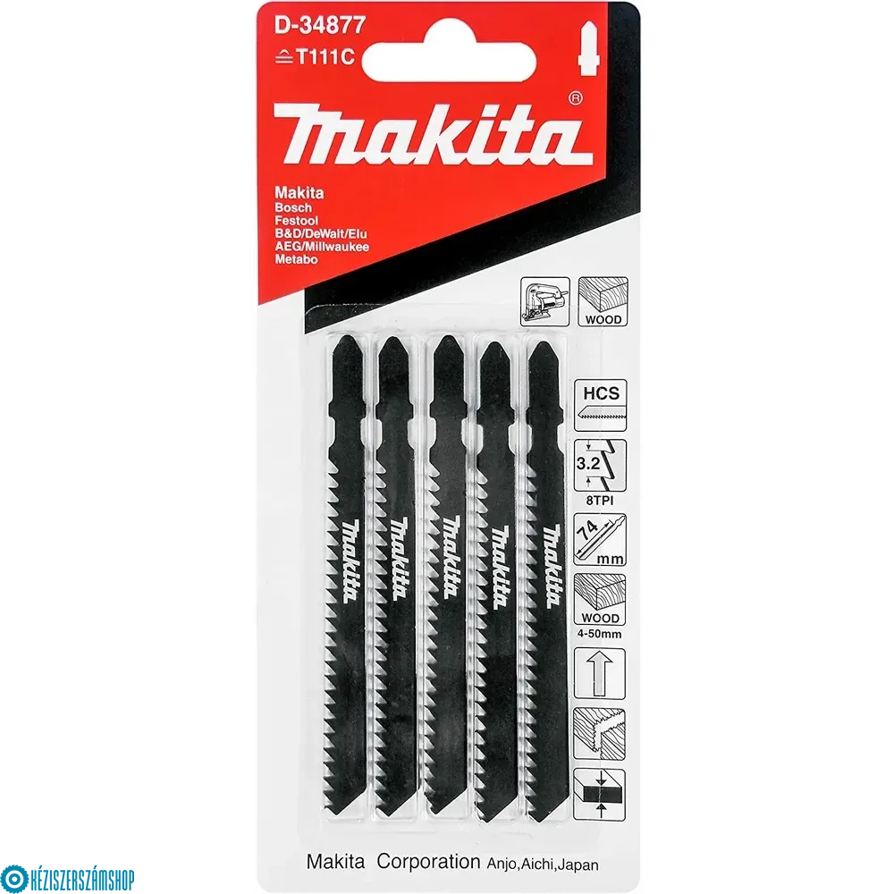 Makita 5db HCS - szúrófűrészlap fa TPI:8 L100